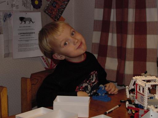Rikard building LEGO